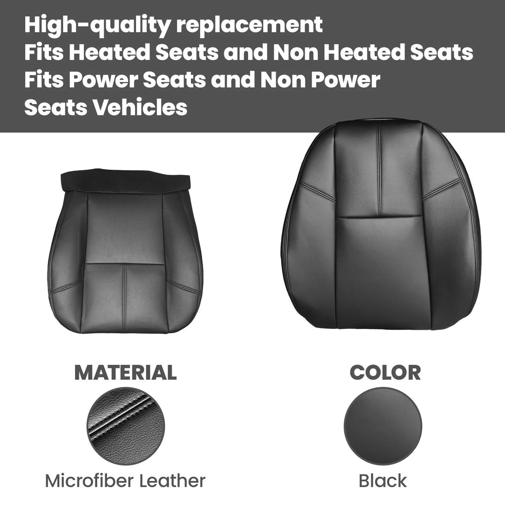 Set of 2 Front Seat Covers for Chevy Silverado 1500 2500 (2007–2014) Black