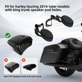 Adjustable Black Passenger Armrests for Harley Electra Street Glide (2014–Up)