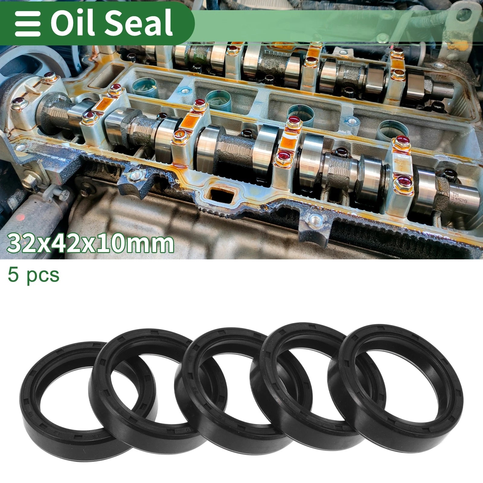 Set of 5 Oil Seal Rotary Shaft Seal NBR Rubber 32x42x10mm