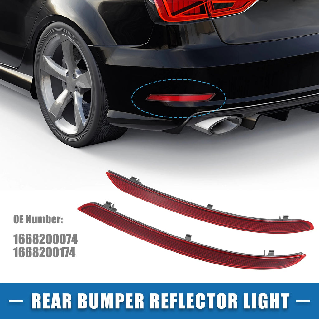Set of 2 Rear Bumper Reflector Lights for Mercedes Benz (1668200074)