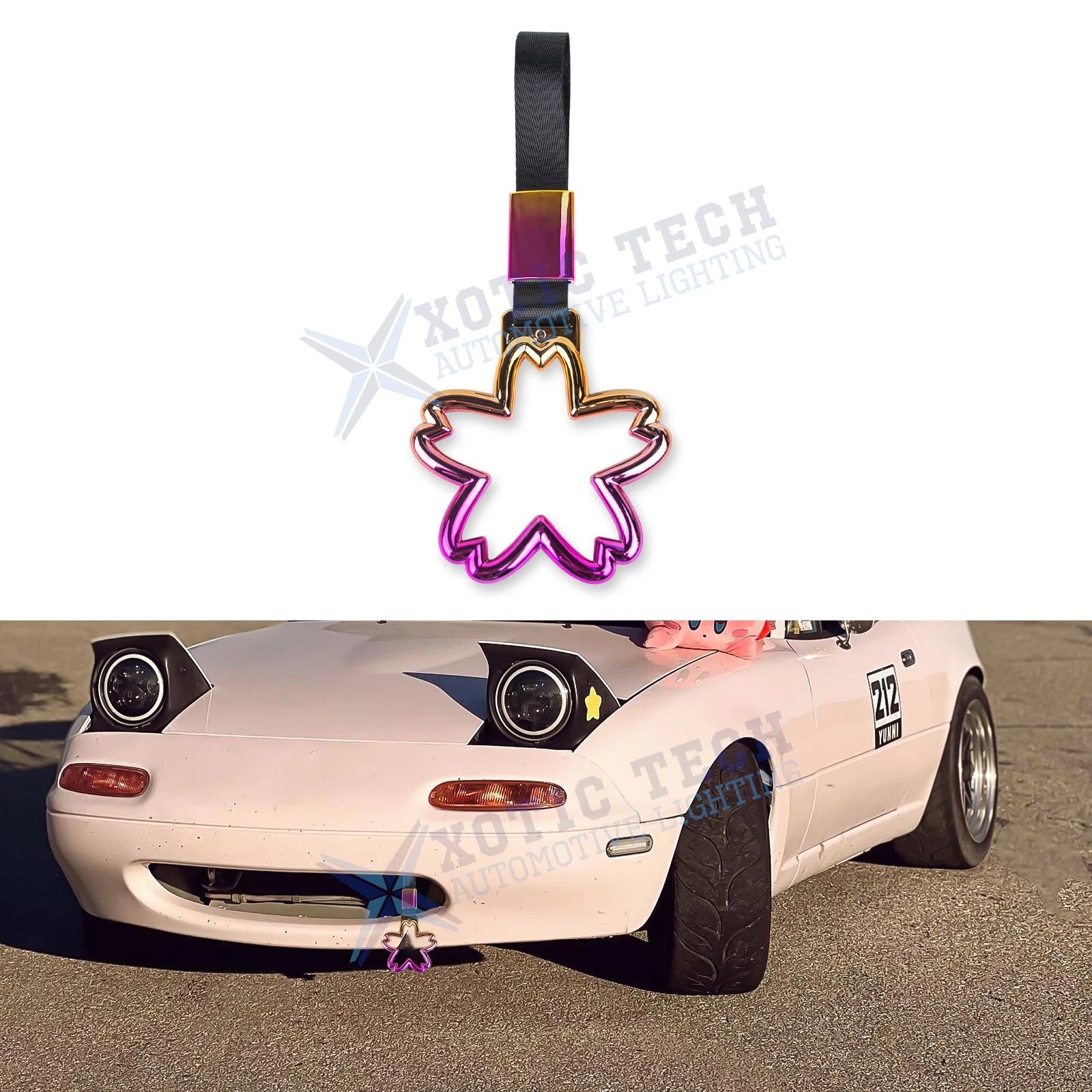 Iridescent Sakura Tsurikawa Grab Handle Ring for Japanese Car (2000–2025)