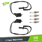 Set of Ignition Coils & Spark Plugs for Honda Shadow 1100 (1987–2007)
