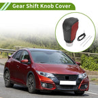 Car Gear Shift Knob Cover for Honda Civic 2016-2021 Black Carbon Fiber Red