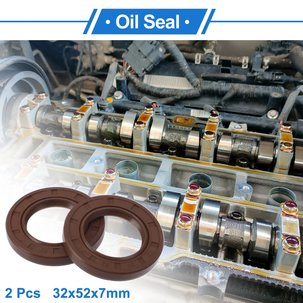 2X Oil Seal Rotary Shaft Seal FKM Rubber 32x52x7mm for Various Models