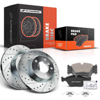 Front Drilled Brake Rotors & Ceramic Pads for BMW 328i, 325xi (2007–2008)