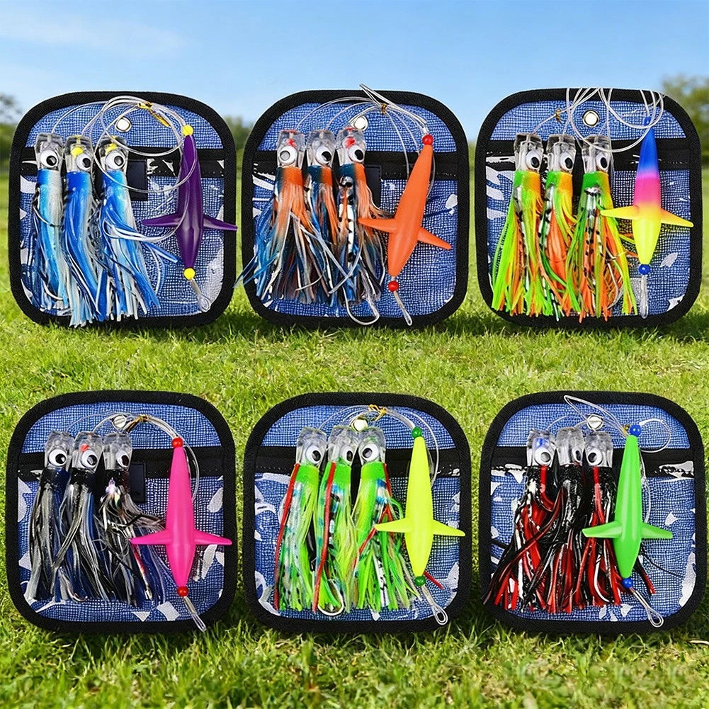 Silicone Squid Skirt Lure Set for Tuna Fishing (6 inch & 9 inch)