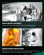 Chrome Housing Headlight Assembly Pair for GMC Envoy/Jimmy (2002–2009)