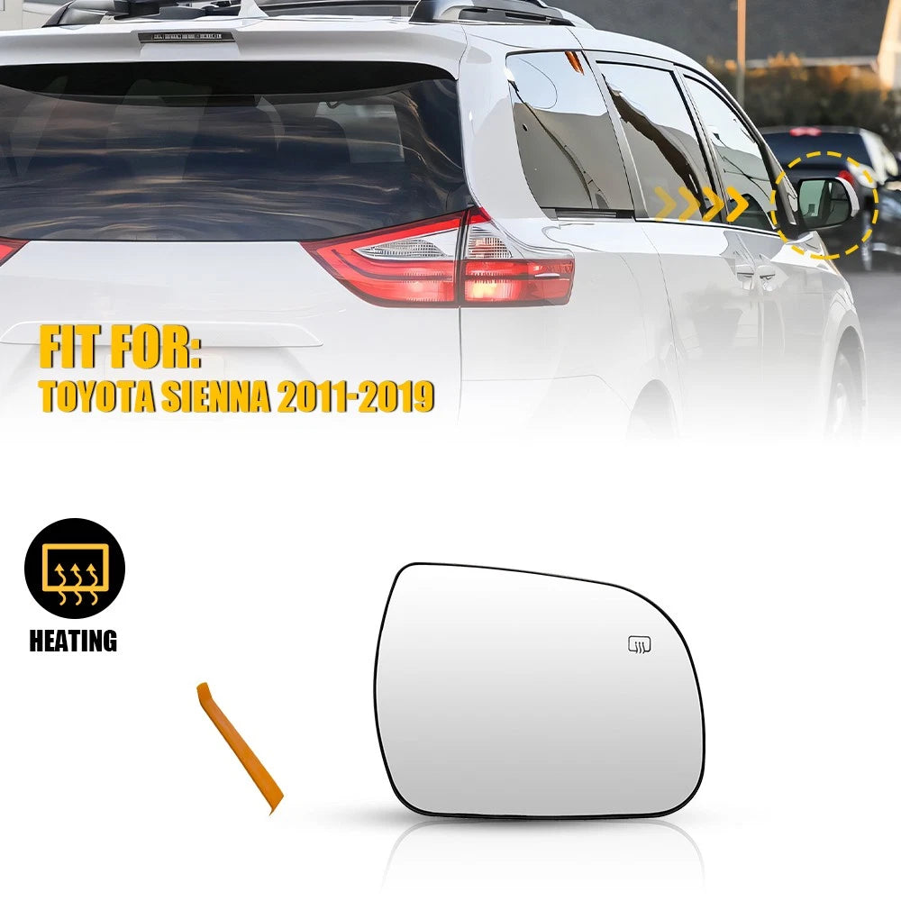 Heated Mirror Glass for Toyota Sienna (2011–2019) Right Passenger Side TO1325127