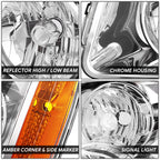 Factory Style Chrome Housing Amber Corner Headlights for GMC Yukon XL 1500 (2007–2014)