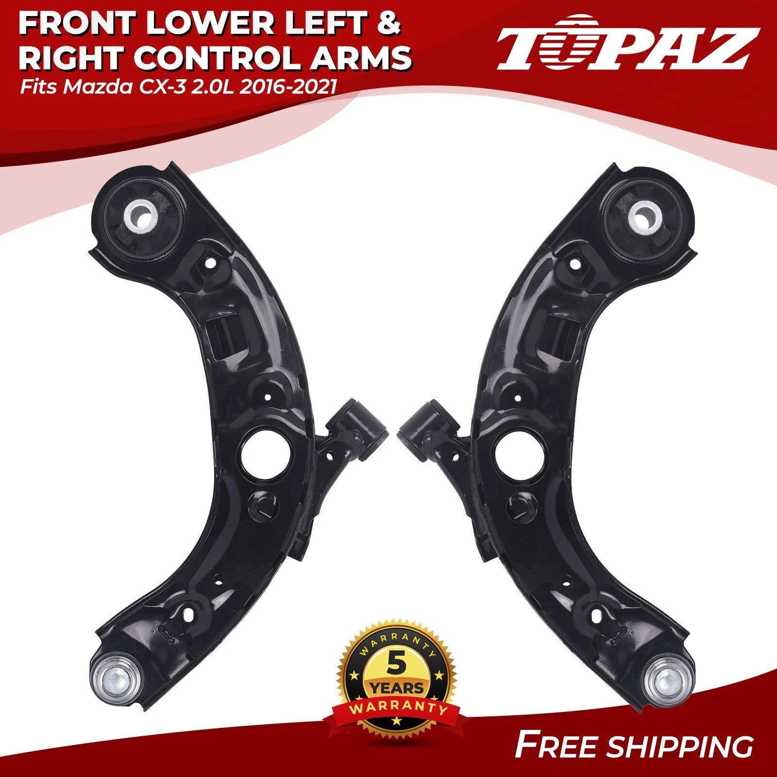 Set of 2 Lower Control Arms with Ball Joints for Mazda CX-3 (2016–2021)