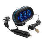 12V Car Clock Thermometer Voltmeter Gauge for Cars