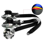 Set of 2 Retractable 3-Point Nylon Racing Seat Belts for Auto