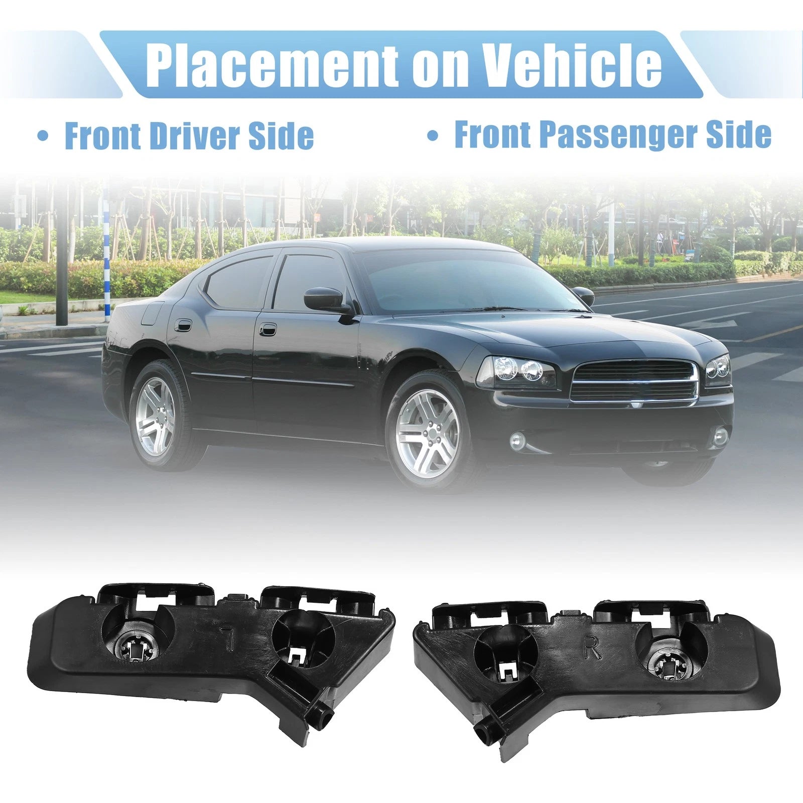 1 Pair Front Bumper Bracket 57010287AC for Dodge Charger (2011–2014)