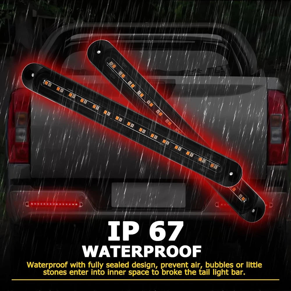 2X Smoked LED Light Bar Brake Turn Signal Tail Strip Lamp for