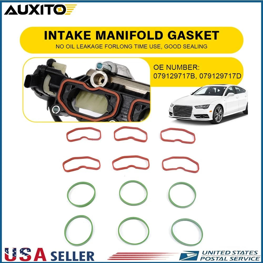 Set of 12 Upper & Lower Intake Manifold Gaskets for Audi A6 Quattro (1998–2005)