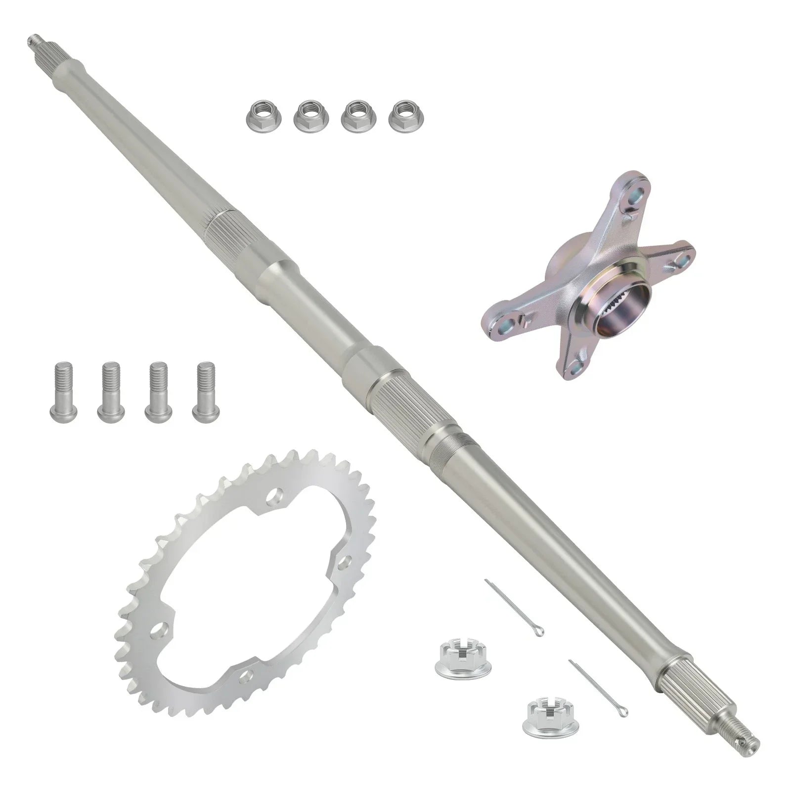 Rear Axle Shaft w/ Collar Sprocket Hub Kit for Yamaha YFZ450 (2004–2005)