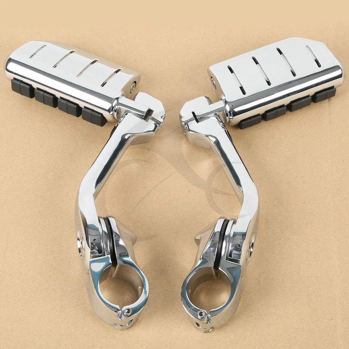 Chrome Long Highway Foot Pegs for Harley Road King, Street Glide