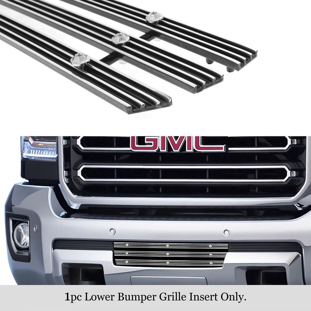 Lower Chrome Wide Rivet Billet Grille Insert for GMC Sierra 2500/3500 (2015-2019)