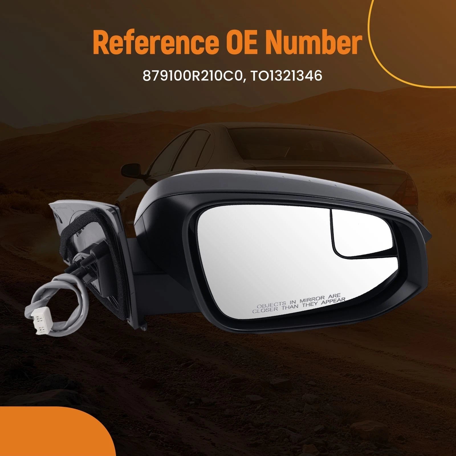 Right Side Mirror for Toyota RAV4 (2016–2018) Paintable