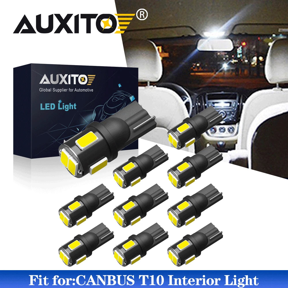T10 LED License Plate Light Bulb 6000K CANBUS 2825 194 168 for