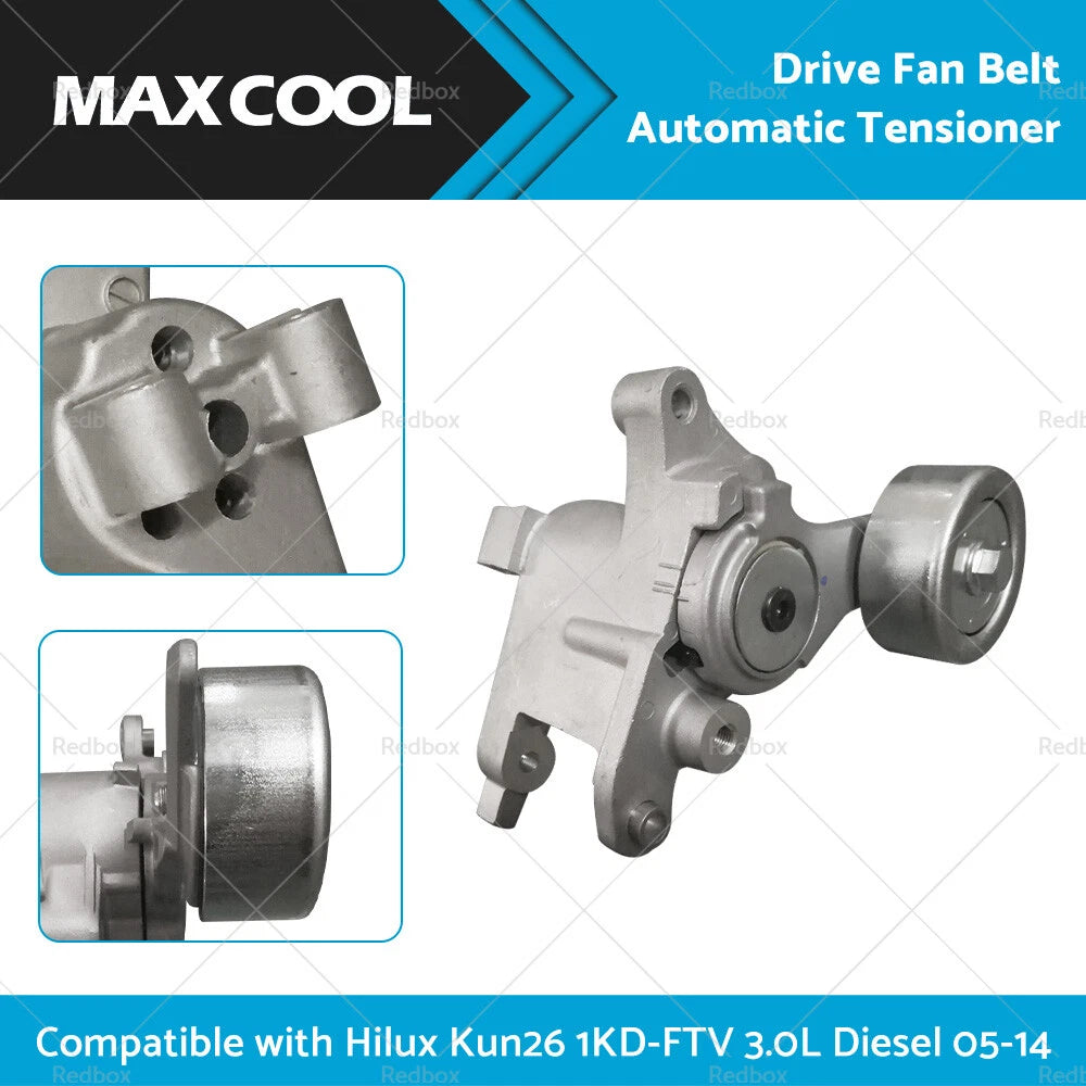 Drive Fan Belt Tensioner for Hilux KUN16 KUN25 KUN26 (2005–2015) 1KD-FTV