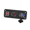USB Charger Panel with LED Voltmeter for 12V 24V Automotive Use