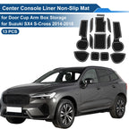 Set of 13 Non-Slip Mats for Suzuki SX4 S-Cross (2014–2018) PVC White