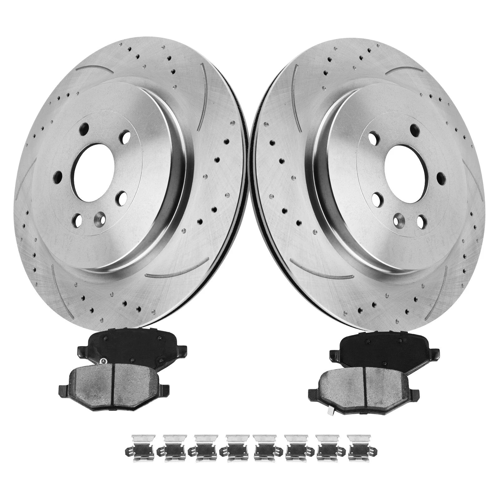 Rear Rotors Ceramic Brake Pads Kit for Ford Explorer, Lincoln MKS (2012–2016)