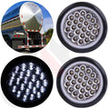 Set of 2 4'' Round White LED Reverse Lights for Truck Trailer (24V)
