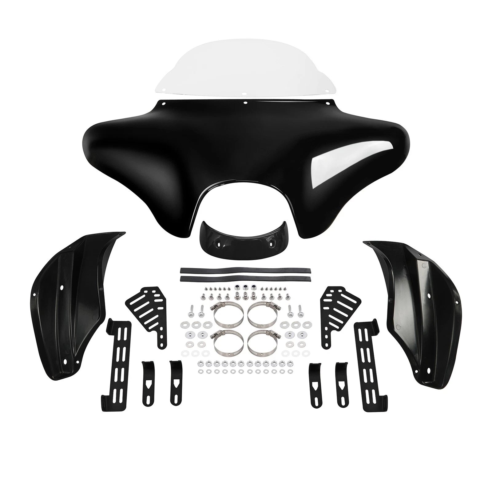 Vivid Black Front Outer Batwing Fairing for Suzuki VL800K1 (2001–2004)
