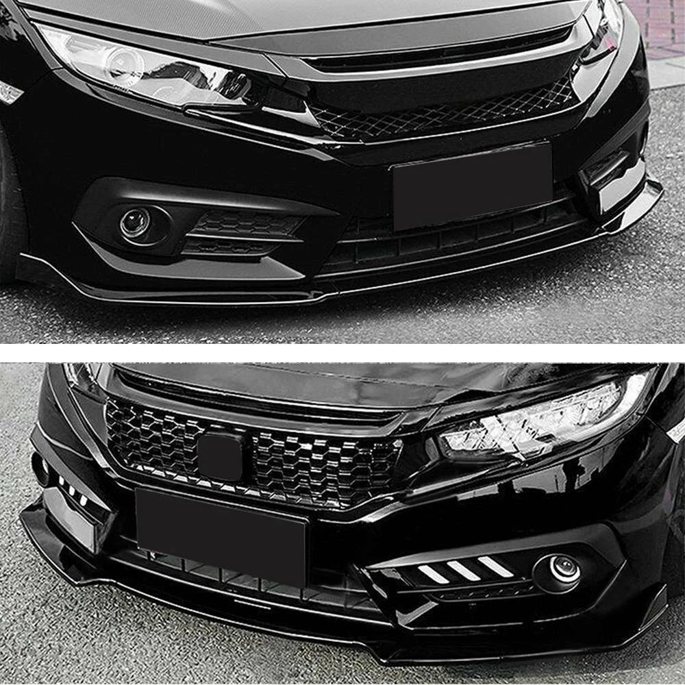 3-Piece Front Bumper Body Kit Spoiler Lip for Honda Civic (2016–2020)