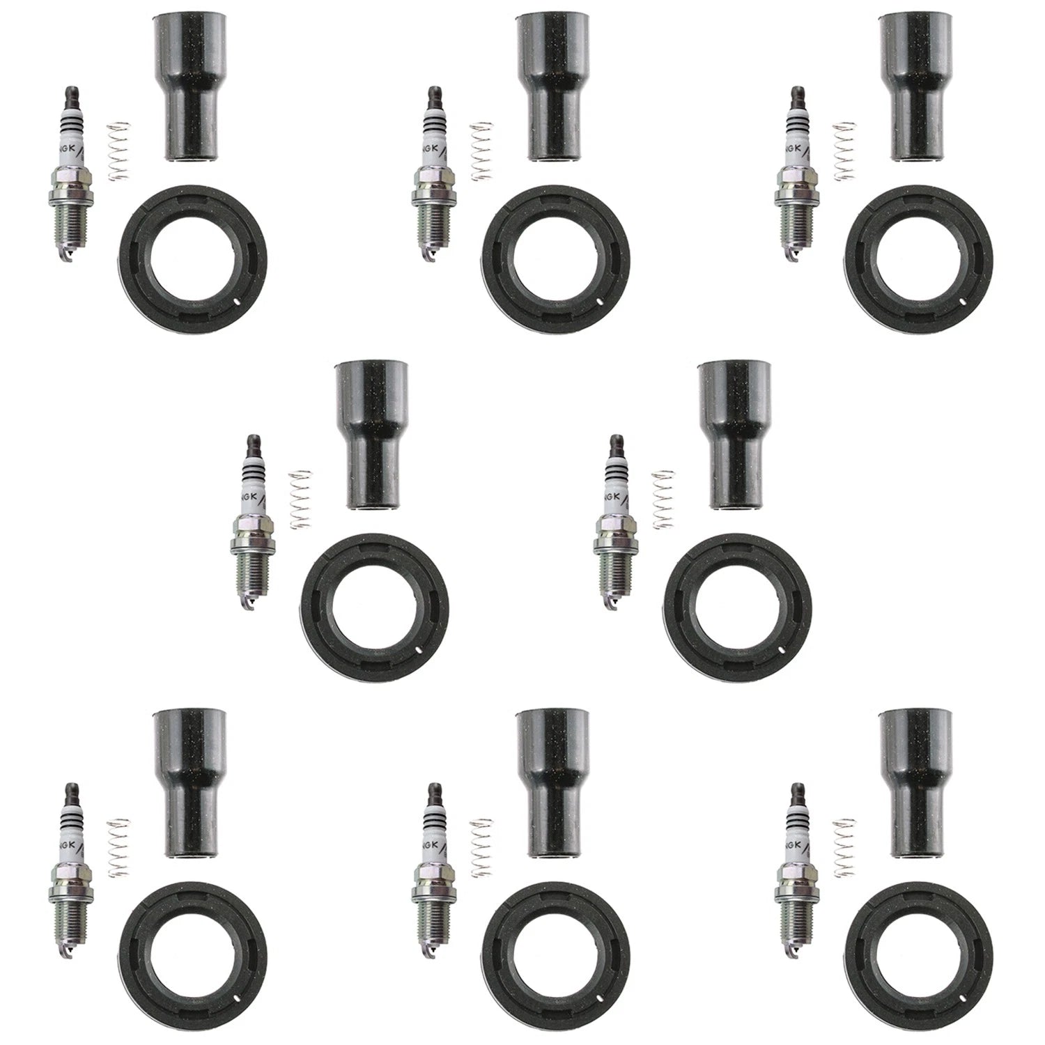Set of 8 NGK Iridium IX Spark Plugs & Denso Coil Boots for Land Cruiser Sequoia (2008–2021)