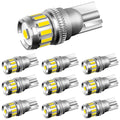 10X T10 LED License Plate Light Bulbs 6500K 168 2825 for