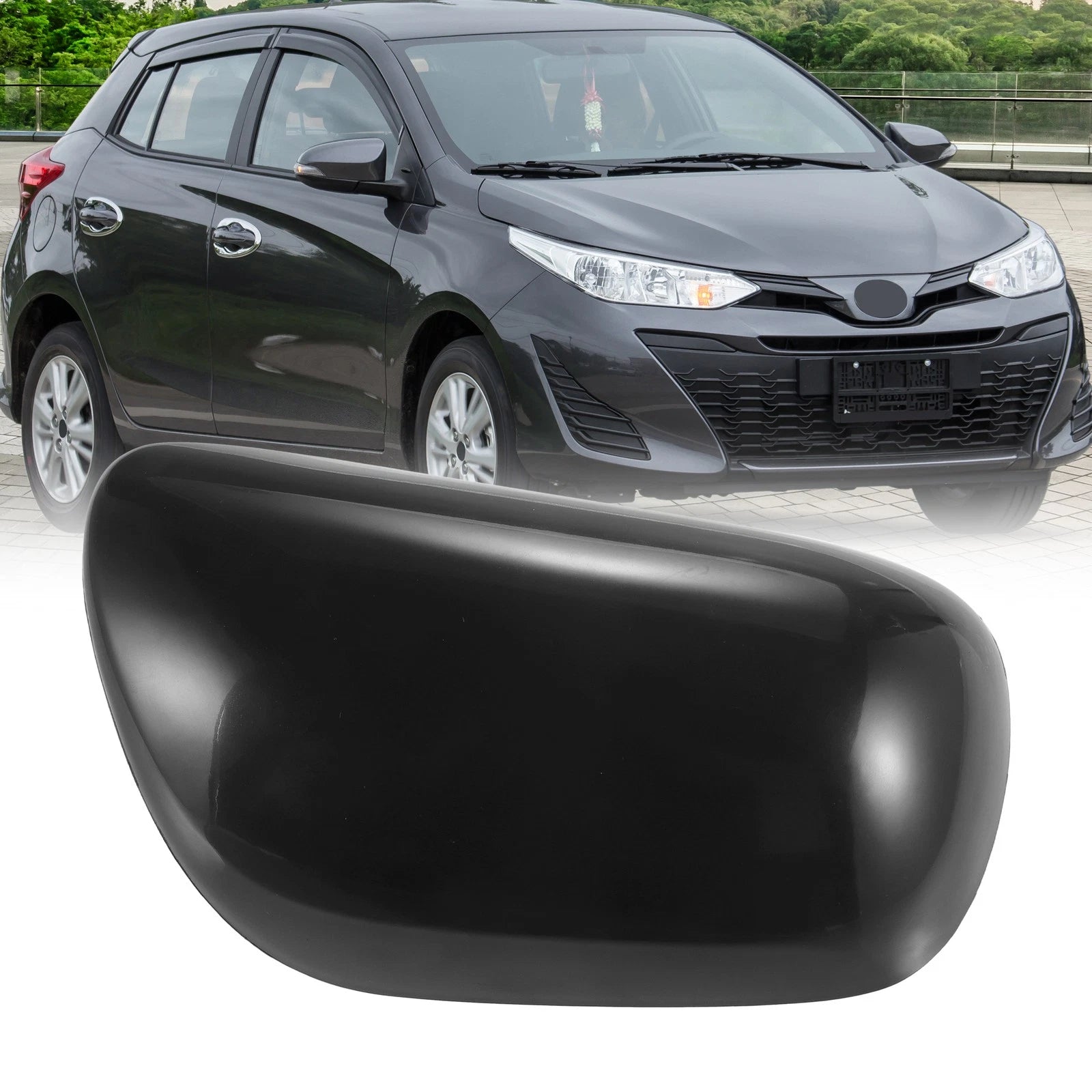 Right Side Wing Mirror Cover Cap for Toyota Yaris (2008–2013) Gloss Black