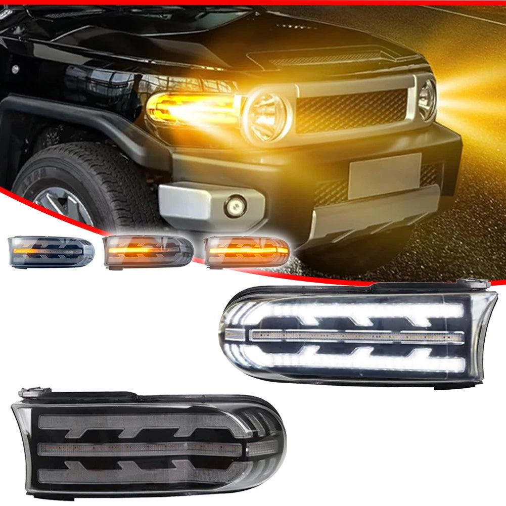 Switchback LED Headlight DRL Turn Signal Lamps for Toyota FJ Cruiser (2007–2021)