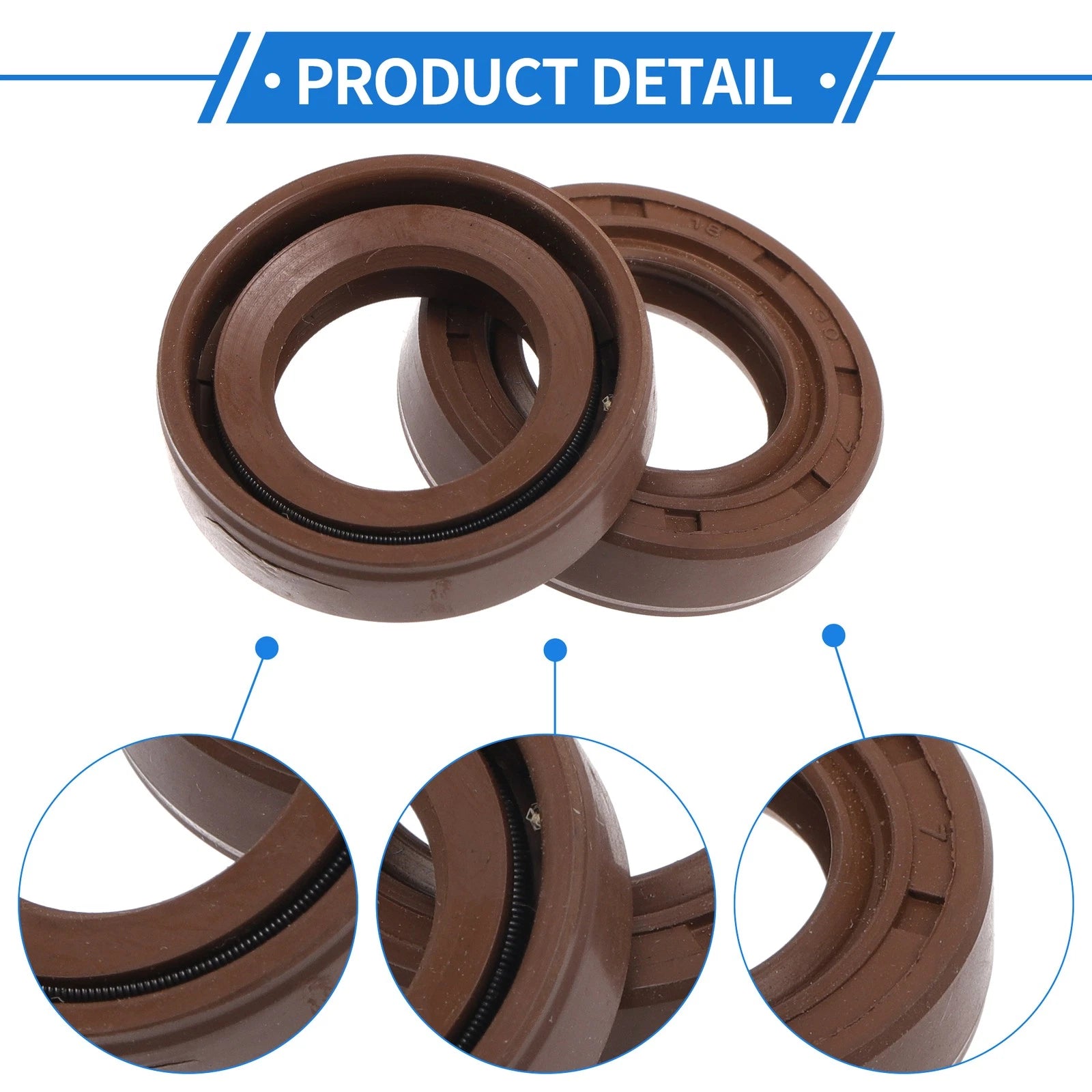 2X Oil Seal Rotary Shaft Seal for Various Models (18x30x7mm) FKM Rubber