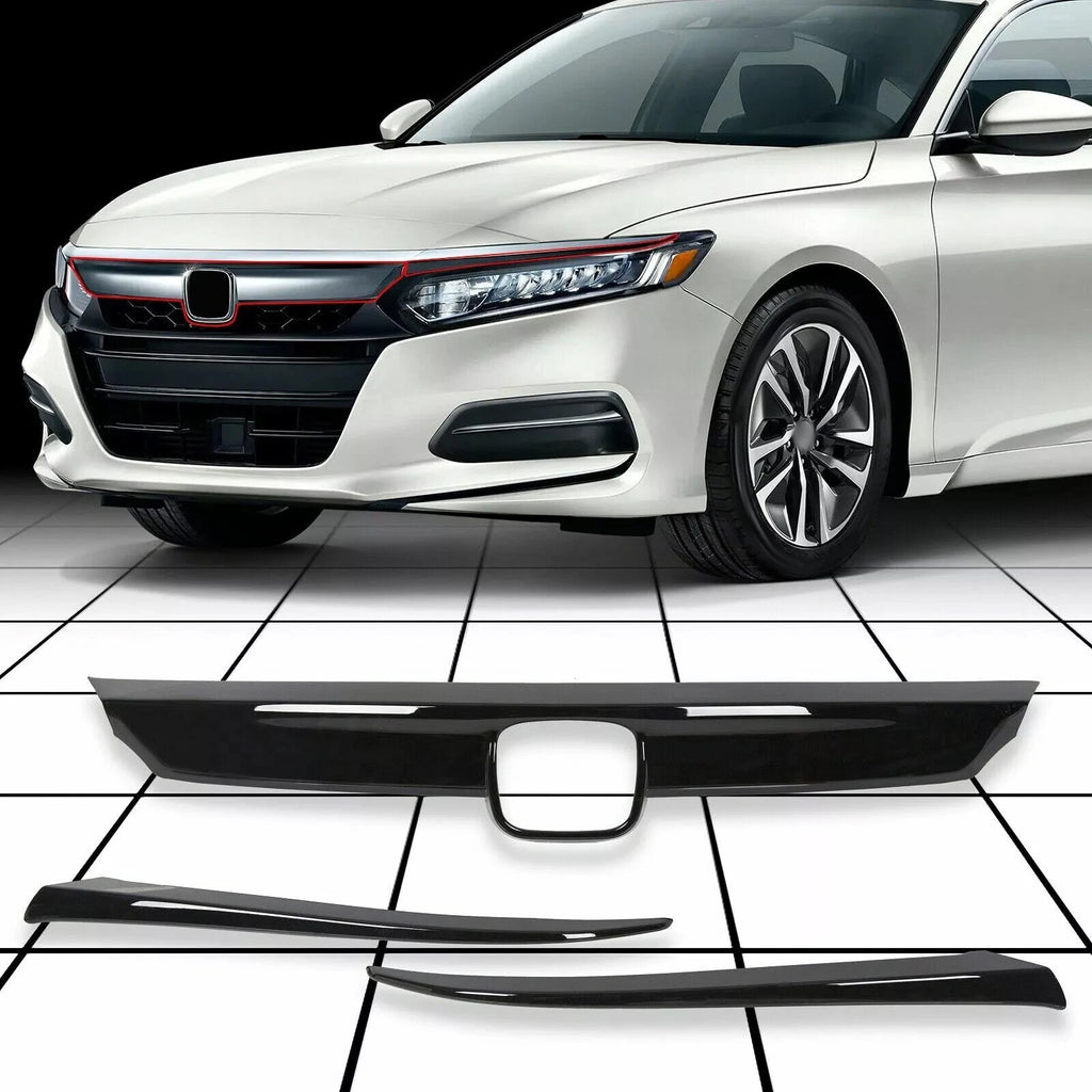 Glossy Black Lip Front Grille Cover Trim for Honda Accord (2018–2020)