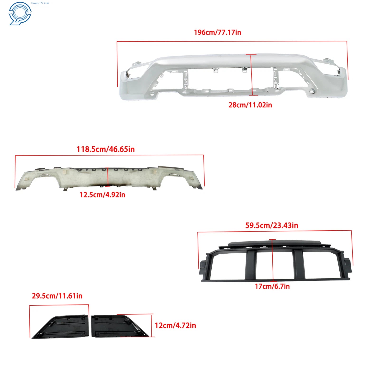 Front Bumper Face Bar for Ford F-150 (2021–2023) Steel, 6PCS