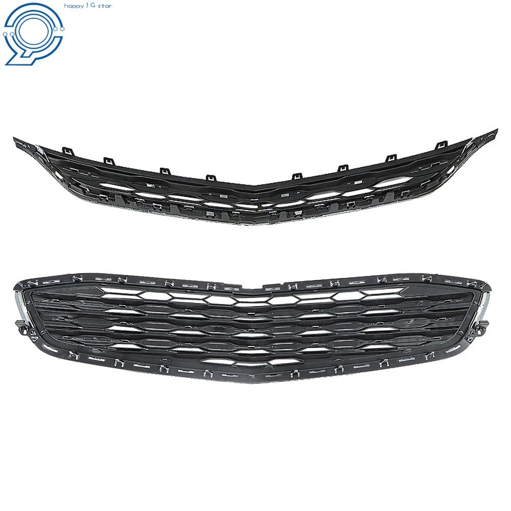 Front Upper & Lower Honeycomb Mesh Bumper Grille for Chevrolet Malibu (2016–2018)
