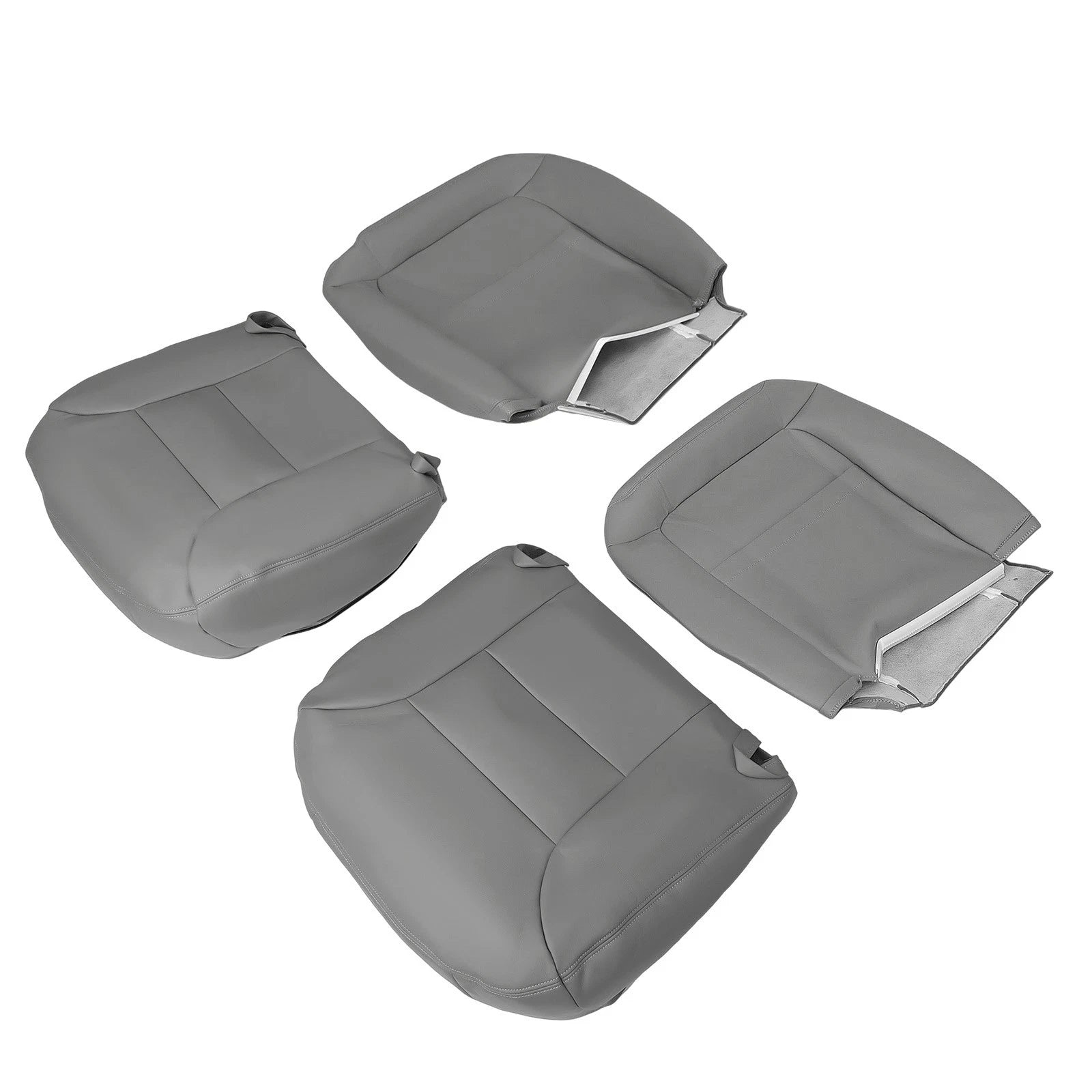 Set of 4 Front Leather Bottom Seat Covers for Chevy Silverado Sierra (1995–1999)