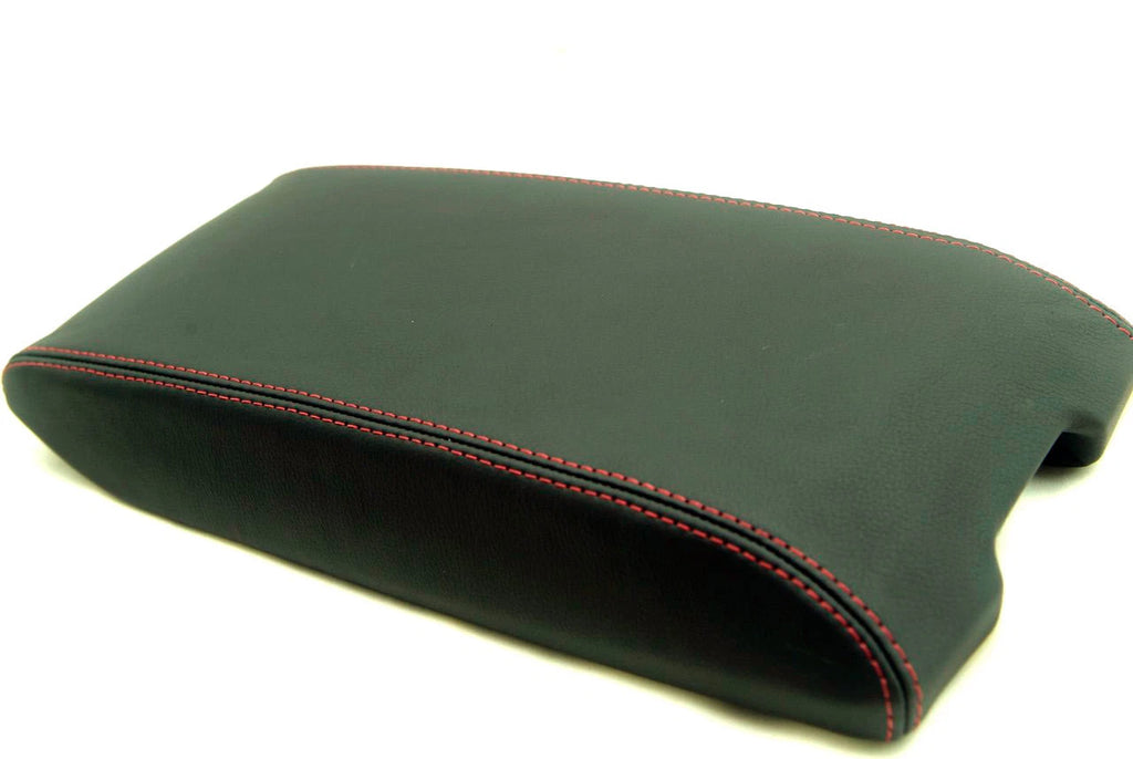 Leather Synthetic Console Armrest Cover for Chrysler 300 (2005–2007) Red Stitch