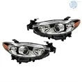 Set of 2 Halogen Projector Headlights for Mazda 6 (2014–2017) Black Housing