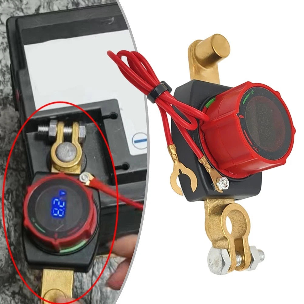 500A Battery Disconnect Switch with Voltage Meter for Cars RVs Boats