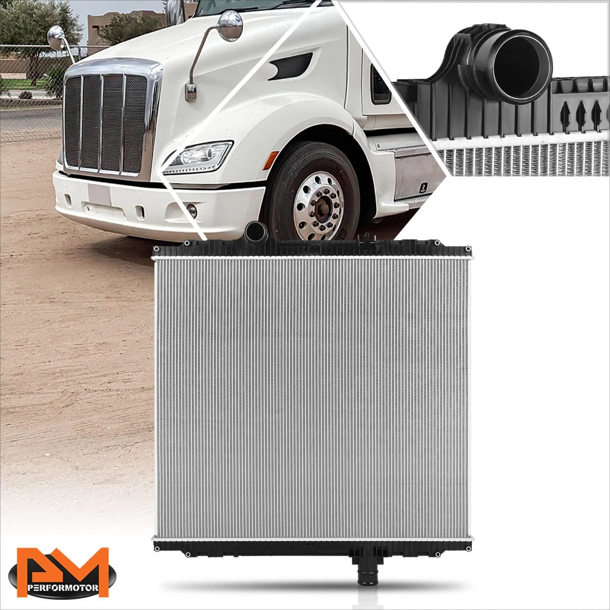 2X Aluminum Core 2-Row Radiator for Kenworth T700 T2000/Peterbilt 367 387 587 (2008–2013)