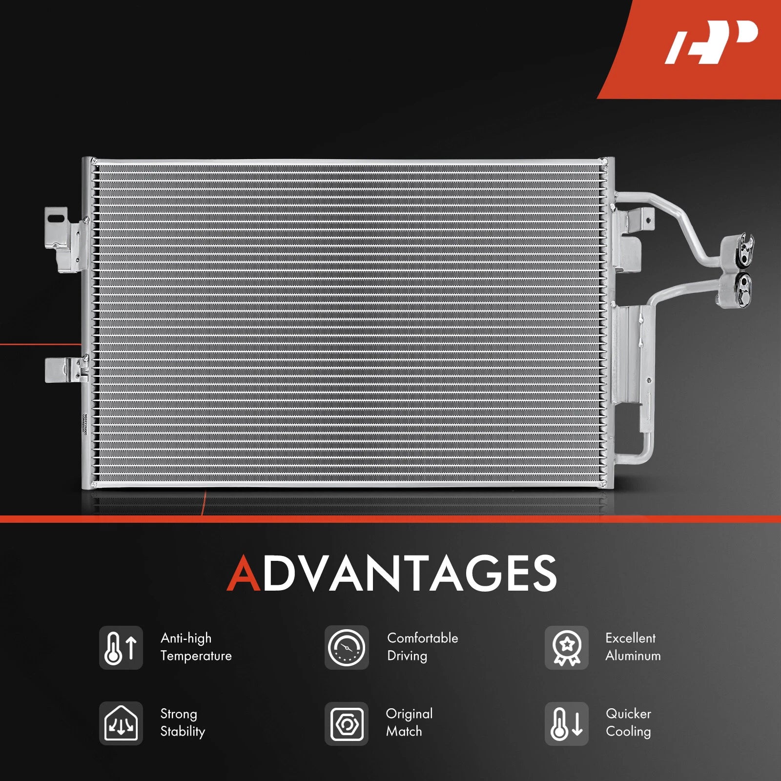 A/C Condenser with Bracket for Buick LeSabre Pontiac Bonneville (2000–2005)