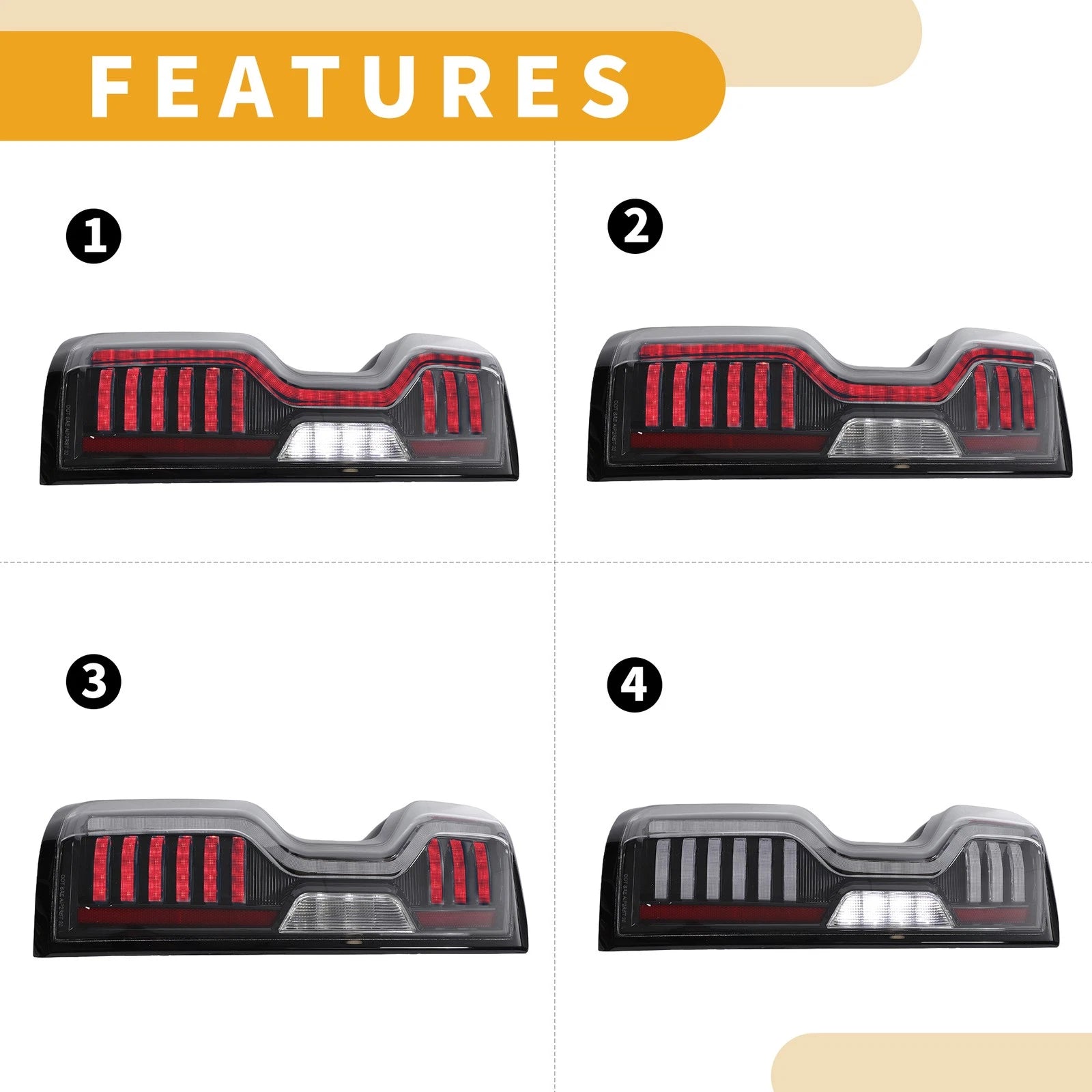OLED Brake Tail Lights Assembly for Chevy Silverado 1500 2500HD 3500HD (2020–2021)