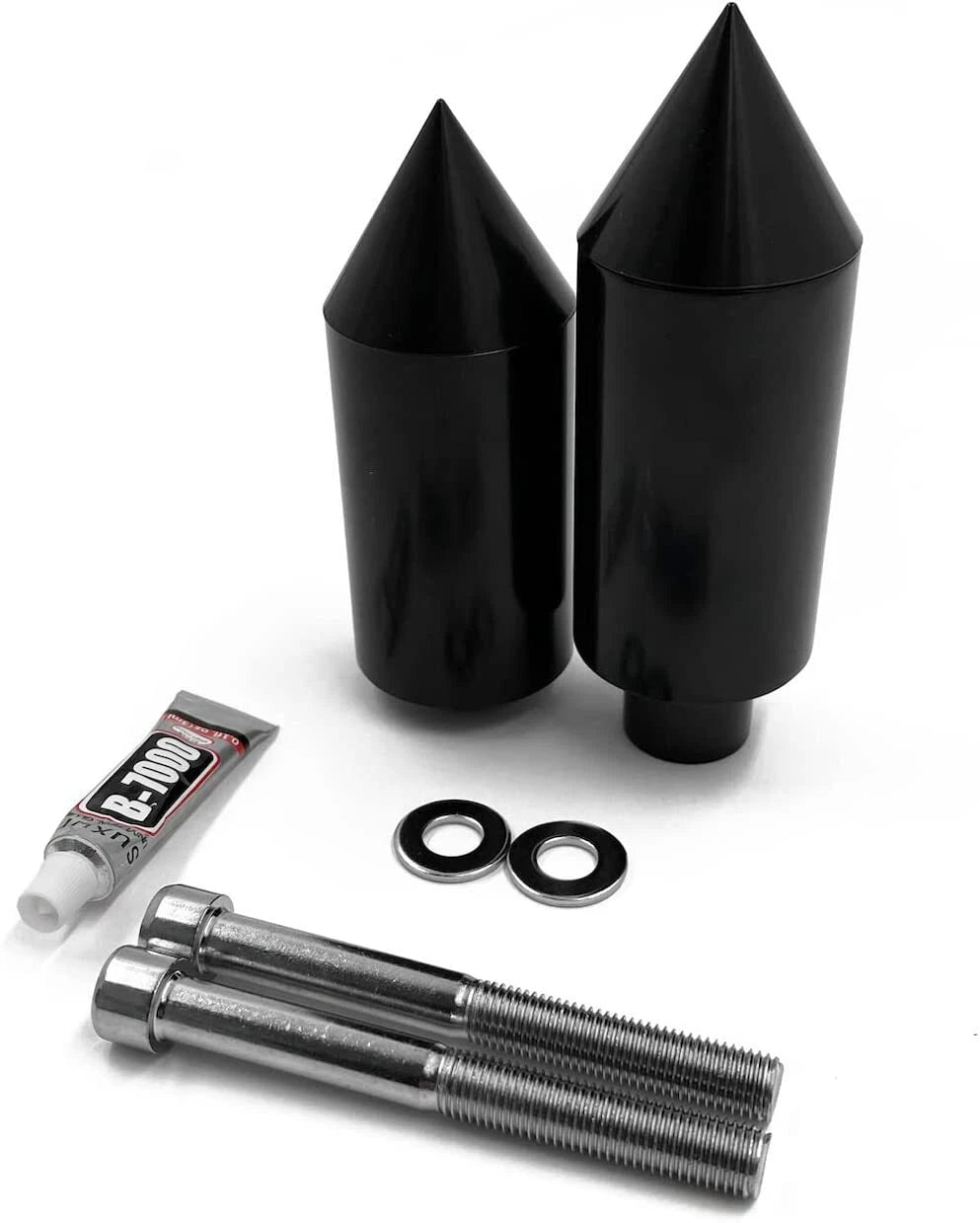 Black Spike Frame Sliders Crash Protectors for Suzuki GSXR1000 (2003–2004)