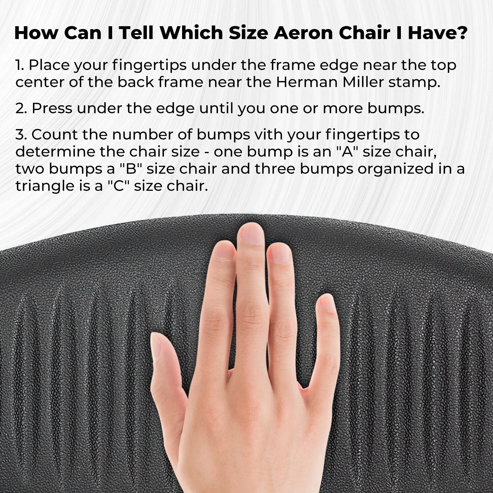 Lumbar Pad Support for Herman Miller Aeron Chair Size B (Classic)