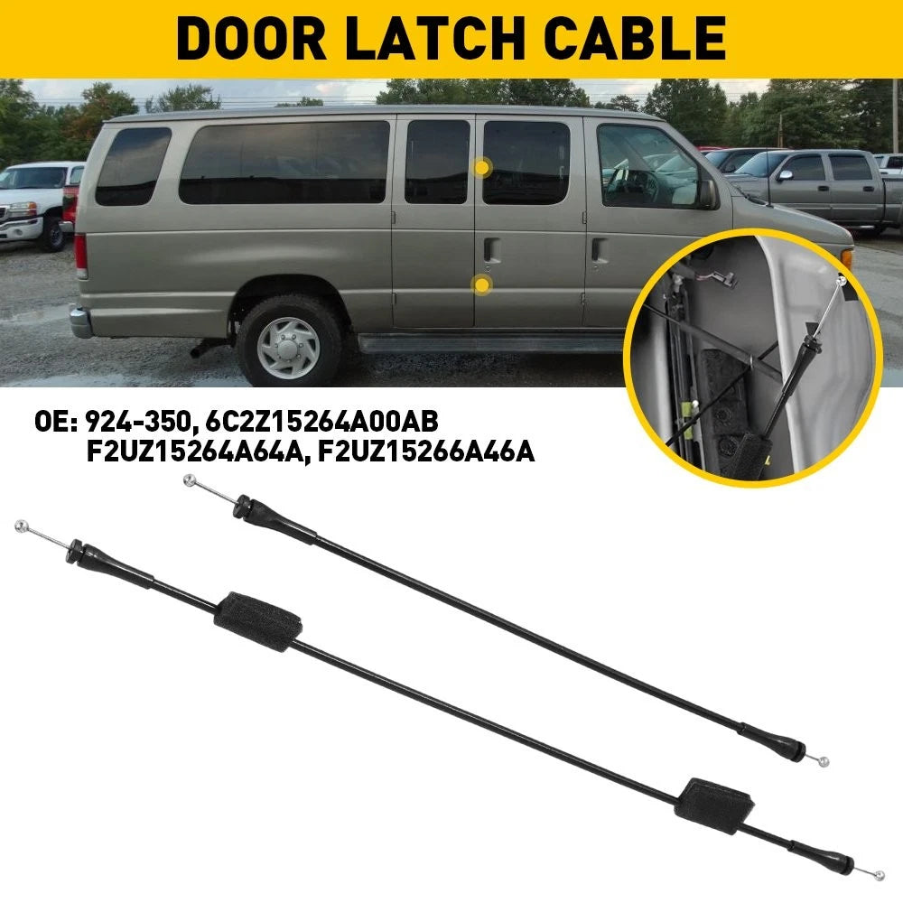2X Right Hinged Door Latch Release Cable for Ford E150 E250 E350 (1992–2014)