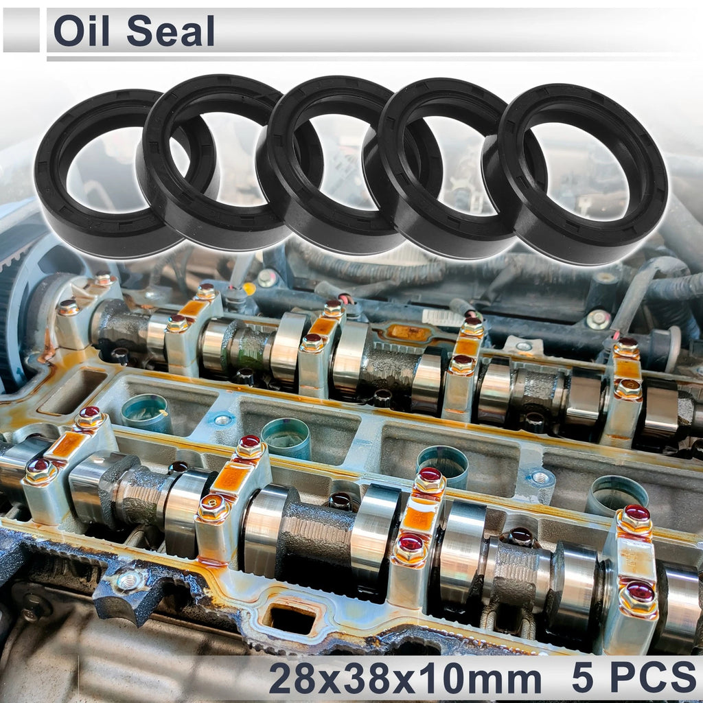 Set of 5 Oil Seal Rotary Shaft Seal TC Ring Nitrile Rubber 28x38x10mm